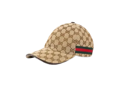 GUCCI Original GG Canvas Baseball Hat With Web "Beige/Ebony"