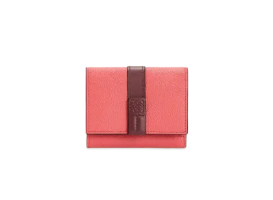 LOEWE Trifold Wallet In Soft Grained Calfskin "Poppy Pink"