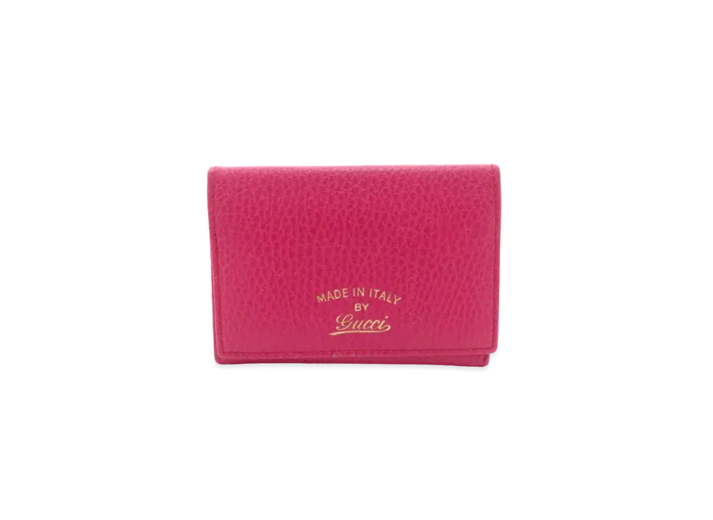 GUCCI Swing Leather Card Case "Pink"