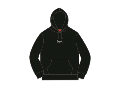 Supreme Tag Logo Hooded Sweatshirt "Black"