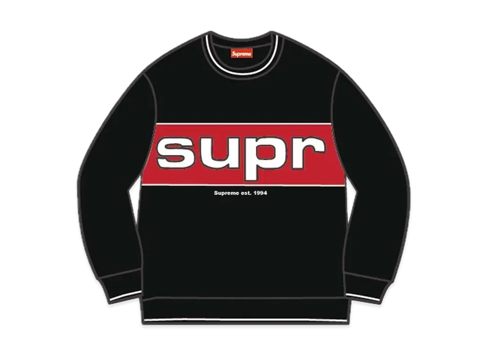 Supreme Piping Crewneck "Black"