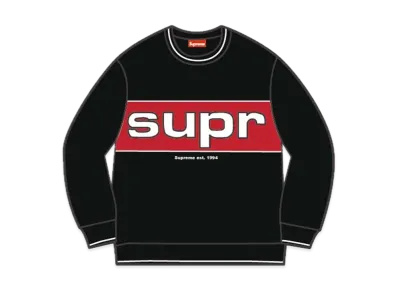 Supreme Piping Crewneck "Black"