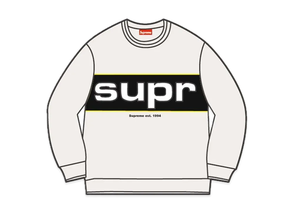 Supreme Piping Crewneck "White"