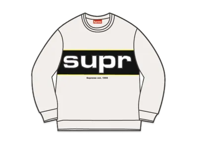 Supreme Piping Crewneck "White"