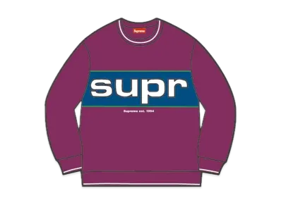 Supreme Piping Crewneck "Dark Magenta"