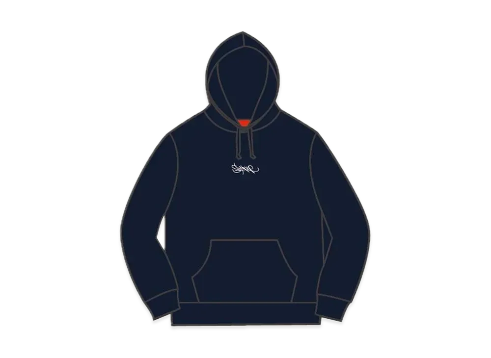 Supreme Tag Logo Hooded Sweatshirt "Navy"