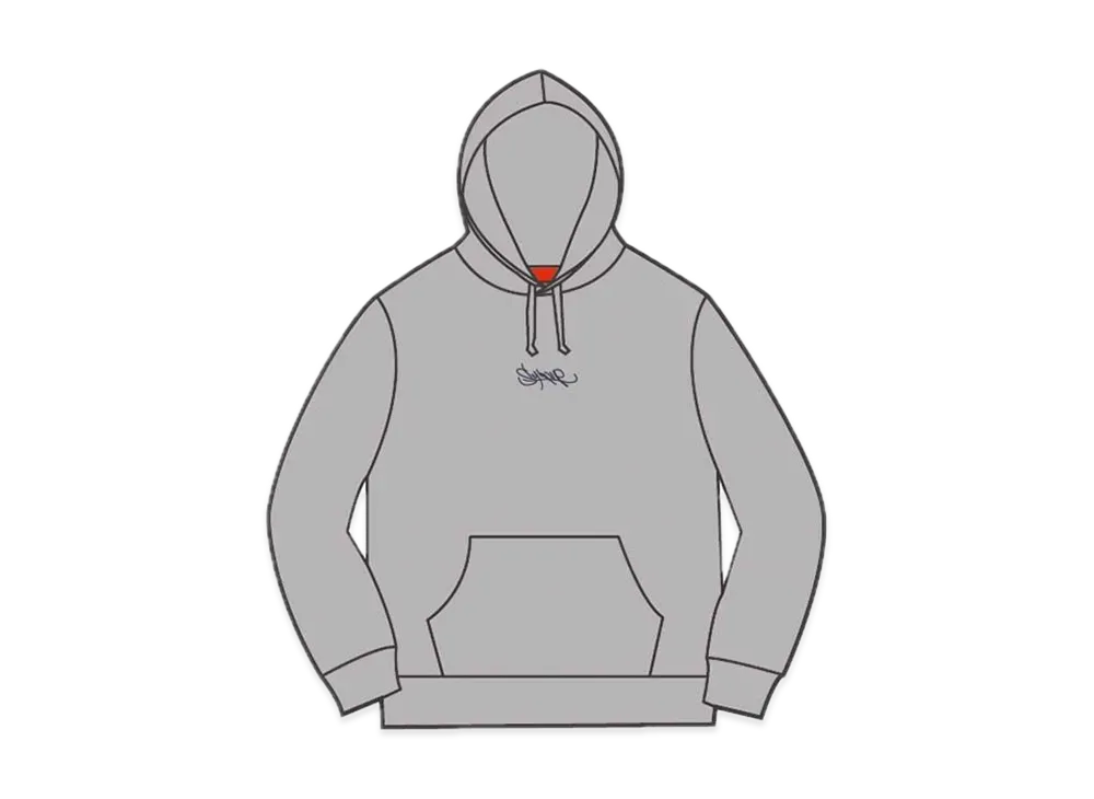 Supreme Tag Logo Hooded Sweatshirt "Heather Grey"