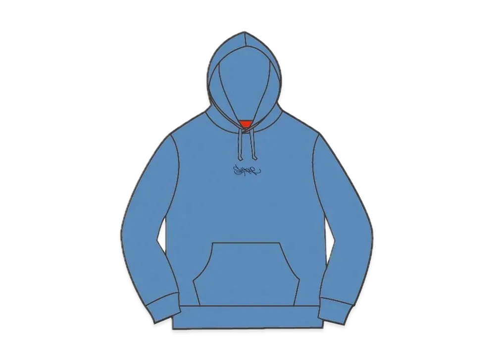 シュプリーム タグ ロゴ フーディー スウェットシャツ "コロムビア ブルー"