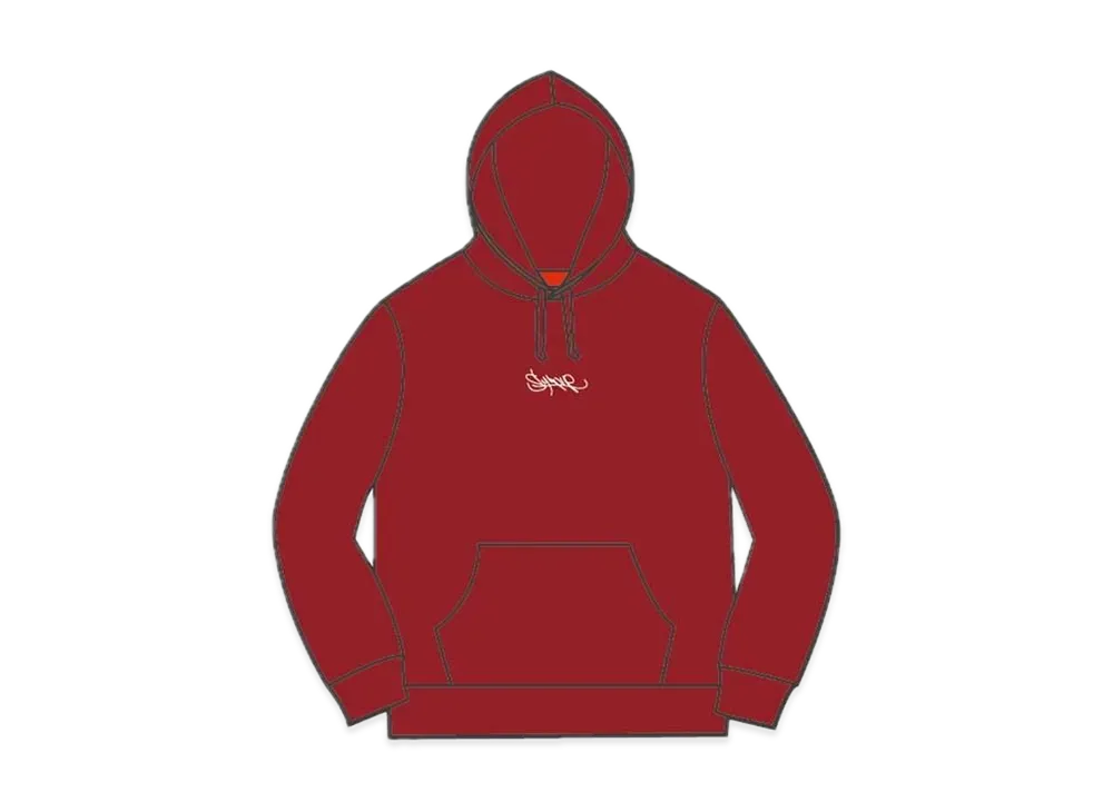 Supreme Tag Logo Hooded Sweatshirt "Cardinal"