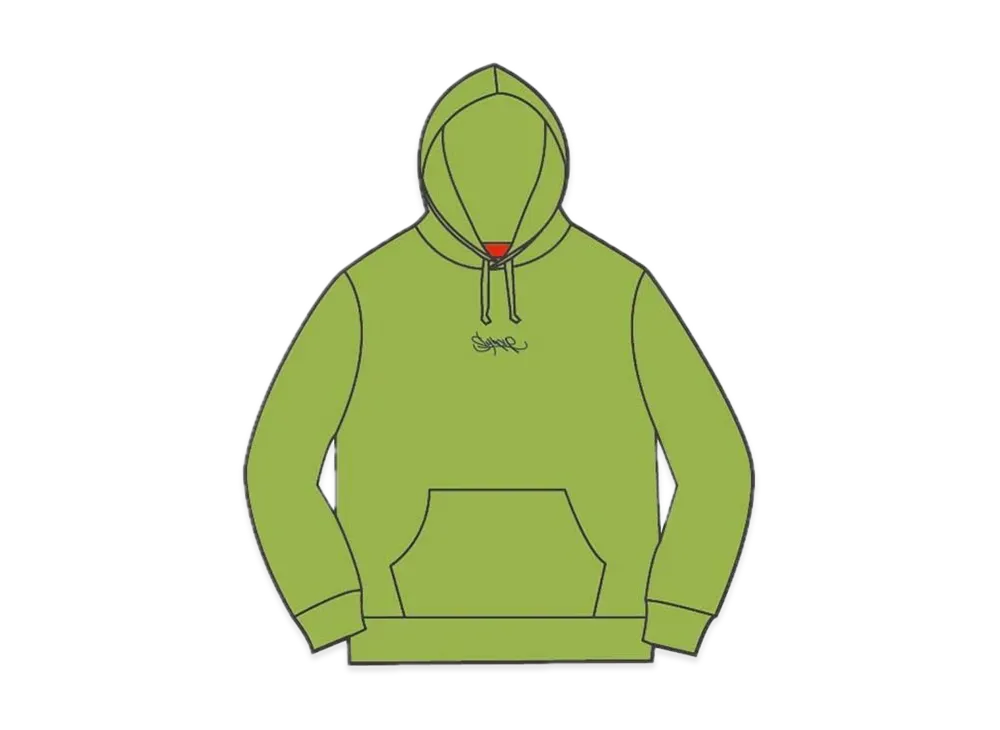 Supreme Tag Logo Hooded Sweatshirt "Lime"