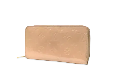 Louis Vuitton Monogram Verni Patent leather Zippy Wallet "Beige"