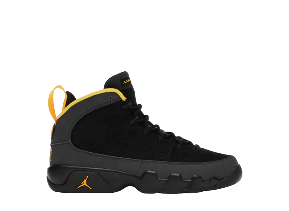 ナイキ GS エアジョーダン9 レトロ "ダークチャコール/ユニバーシティーゴールド"