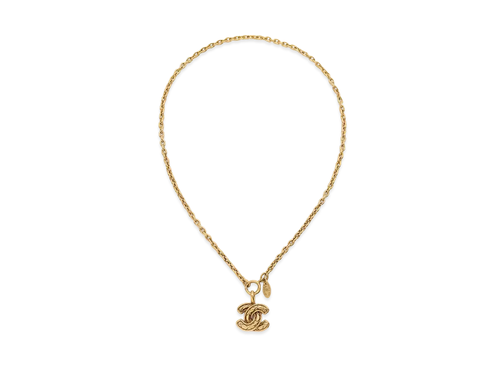 CHANEL Matelasse Coco mark Necklace "Gold"