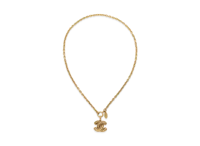 CHANEL Matelasse Coco mark Necklace "Gold"