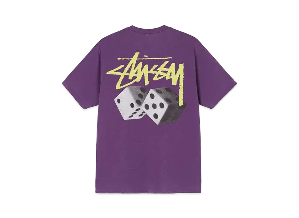 Stussy ROLL THE DICE PIGMENT DYED TEE "Purple"