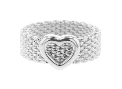 Tiffany & Co Heart Somerset Mesh Ring "Silver"