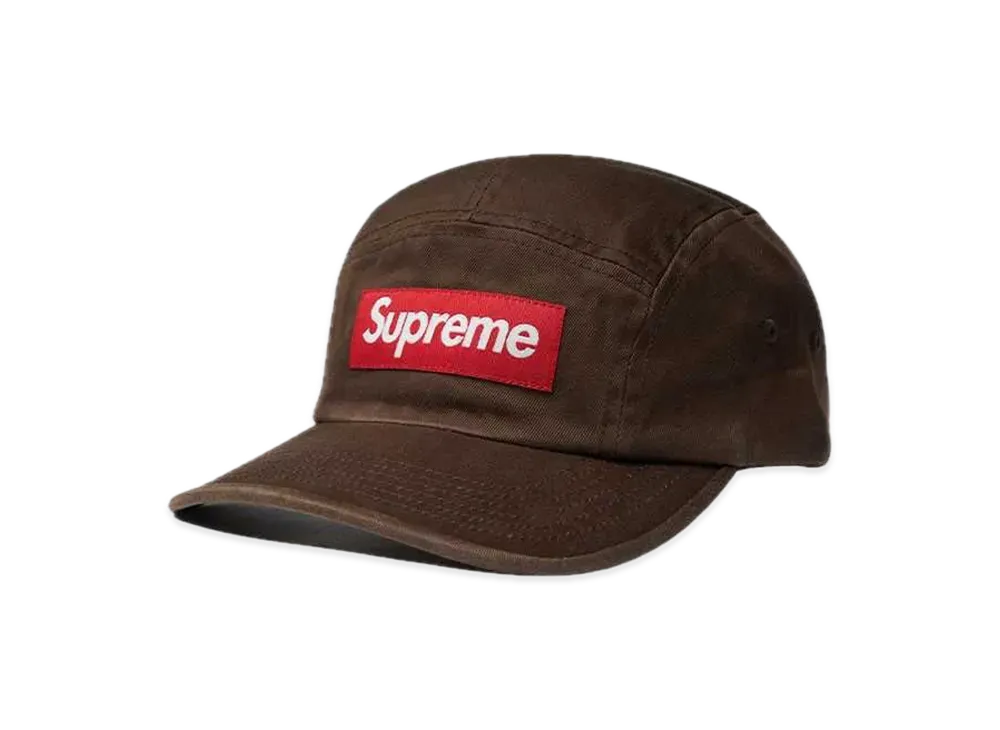 Supreme Washed Chino Twill Camp Cap "Brown"(21FW)