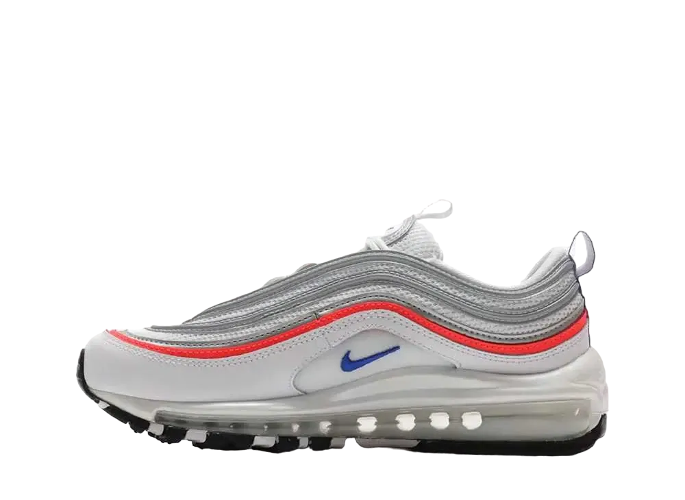 ナイキ ウィメンズ エアマックス97 "メタリックシルバー/フラッシュクリムゾン/レーサーブルー"