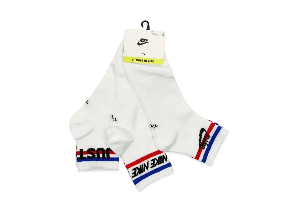 Nike NSW EVERYDAY ESSENTIAL QUARTER SOCKS (3 PAIRS) "White"