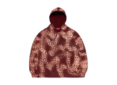Supreme Bleached Leopard Hooded Sweatshirt "Cardinal"