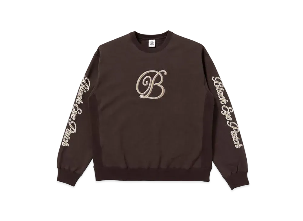 BlackEyePatch B EMBLEM CREW SWEAT "Brown"