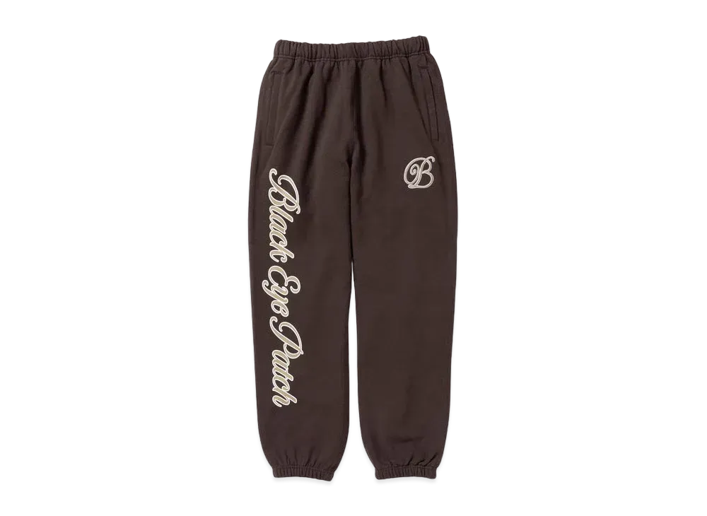 BlackEyePatch B EMBLEM SWEAT PANTS "Brown"