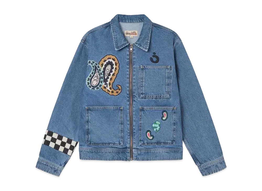 ステューシー ノーマ デニム ジップ ワーク ジャケット "ストーン ウォッシュ"