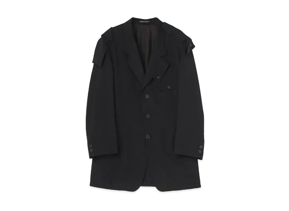 Yohji Yamamoto Pour Homme W/GABARDINE SQUARE TAB JACKET "Black"