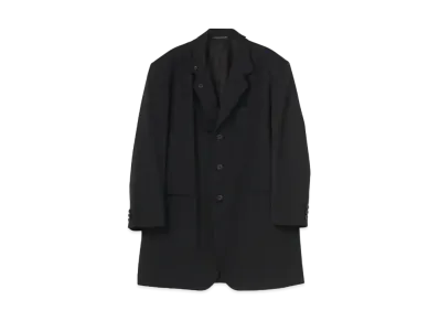 Yohji Yamamoto Pour Homme W/GABARDINE RIGHT DOUBLE JACKET "Black"