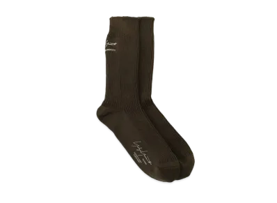 Yohji Yamamoto Pour Homme 30/2C/1X1 RIB MILITARY SOCKS "Khaki"
