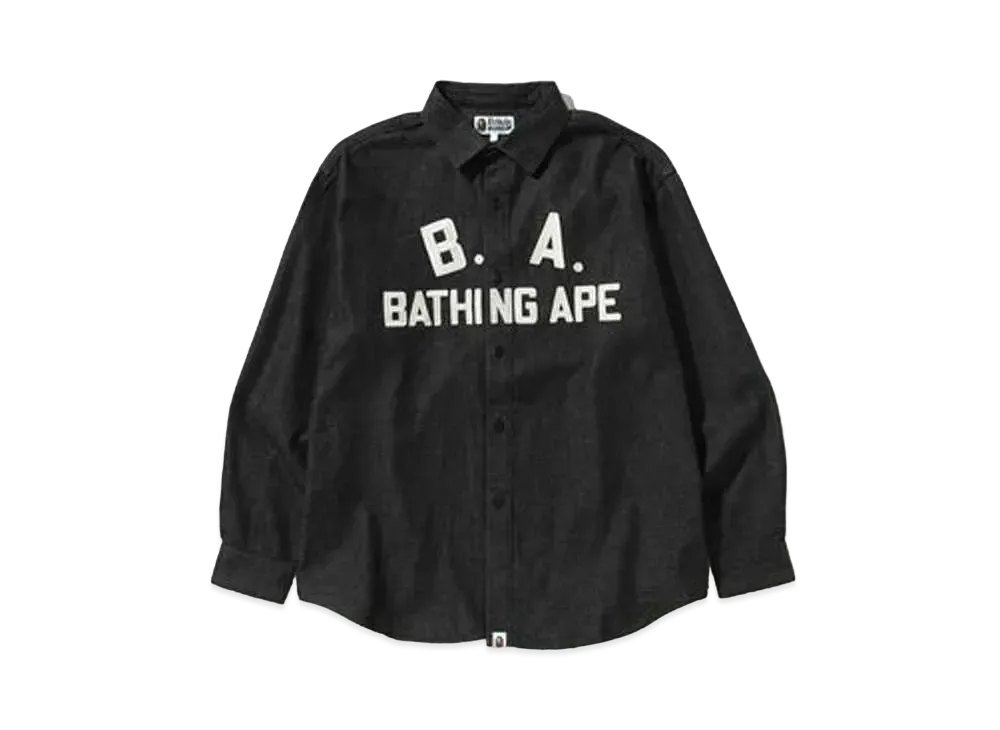 A BATHING APE B.A LOOSE FIT DENIM SHIRT "Black"