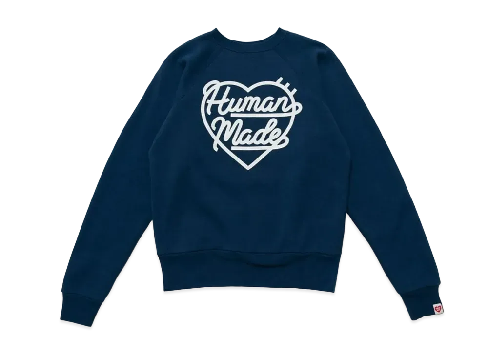 HUMAN MADE RAGLAN CREWNECK SWEATSHIRT "Navy"