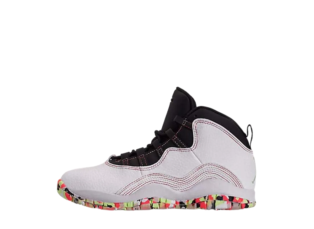 ナイキ PS エアジョーダン 10 レトロ "ホワイト/ベアリィボルト/エムバーグロー"(キッズ)