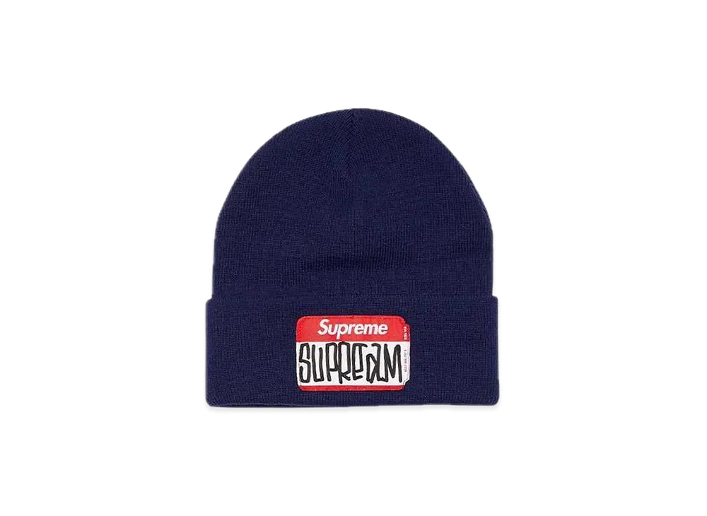 シュプリーム ゴンズ ネームタグ ビーニー "ネイビー"