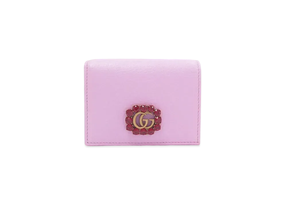 GUCCI GG Marmont Crystal Compact Wallet "Pink"