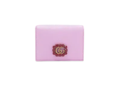 GUCCI GG Marmont Crystal Compact Wallet "Pink"