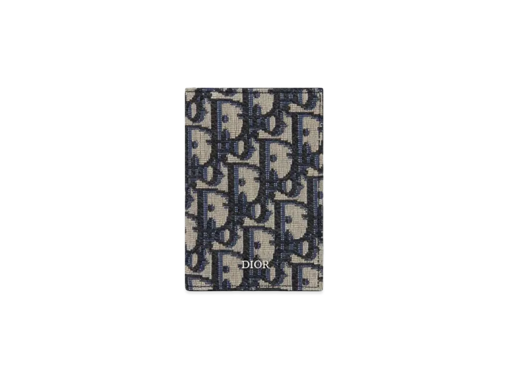 Dior Oblique Jacquard Bi-Fold Card Holder "Beige/Black"