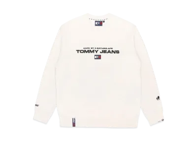 AAPE x Tommy Crew Neck Logo Sweater "White"