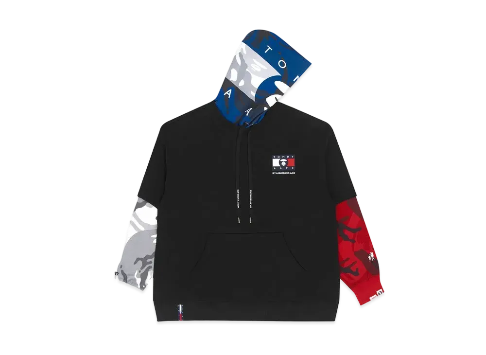 AAPE x Tommy Faux Layered Hoodie "Black"