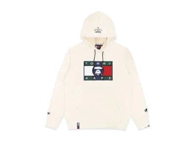 AAPE x Tommy Flag Logo Hoodie "White"