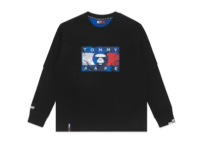 AAPE x Tommy Faux Layered Logo T-Shirt "Black"