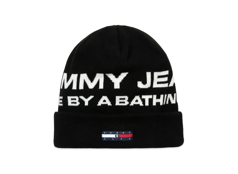 AAPE x Tommy Logo Jacquard Knit Cap "Black"