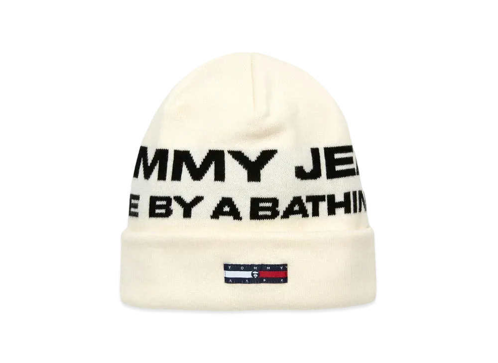AAPE x Tommy Logo Jacquard Knit Cap "White"