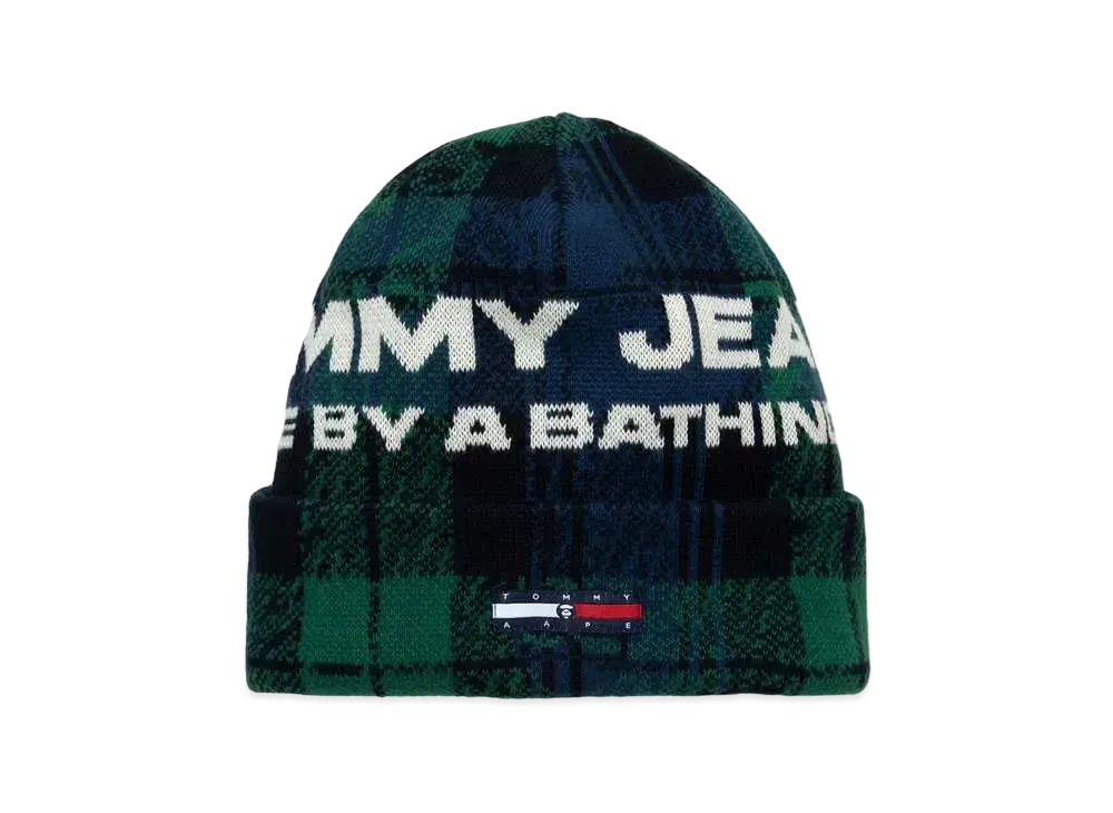 AAPE x Tommy Logo Jacquard Knit Cap "Navy"