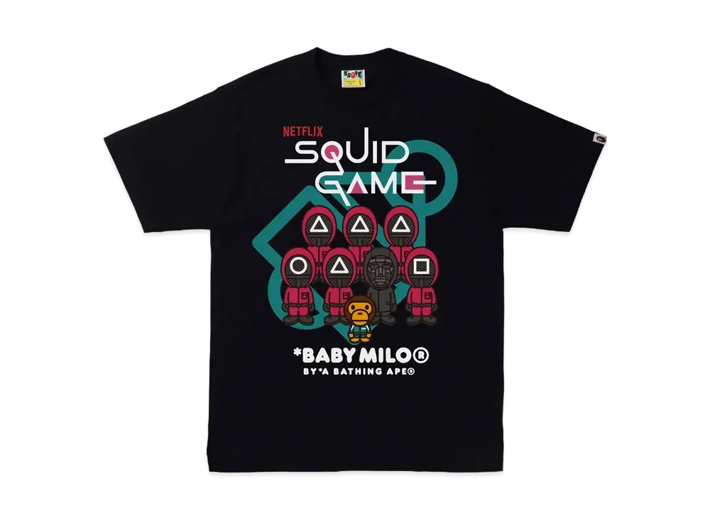 A BATHING APE X SQUID GAME BABY MILO TEE "Black"
