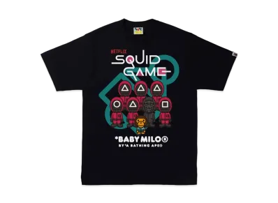 A BATHING APE X SQUID GAME BABY MILO TEE "Black"