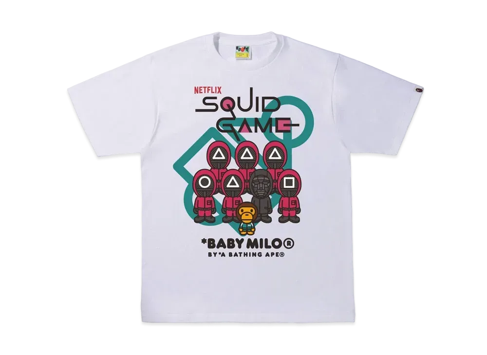 A BATHING APE X SQUID GAME BABY MILO TEE "White"