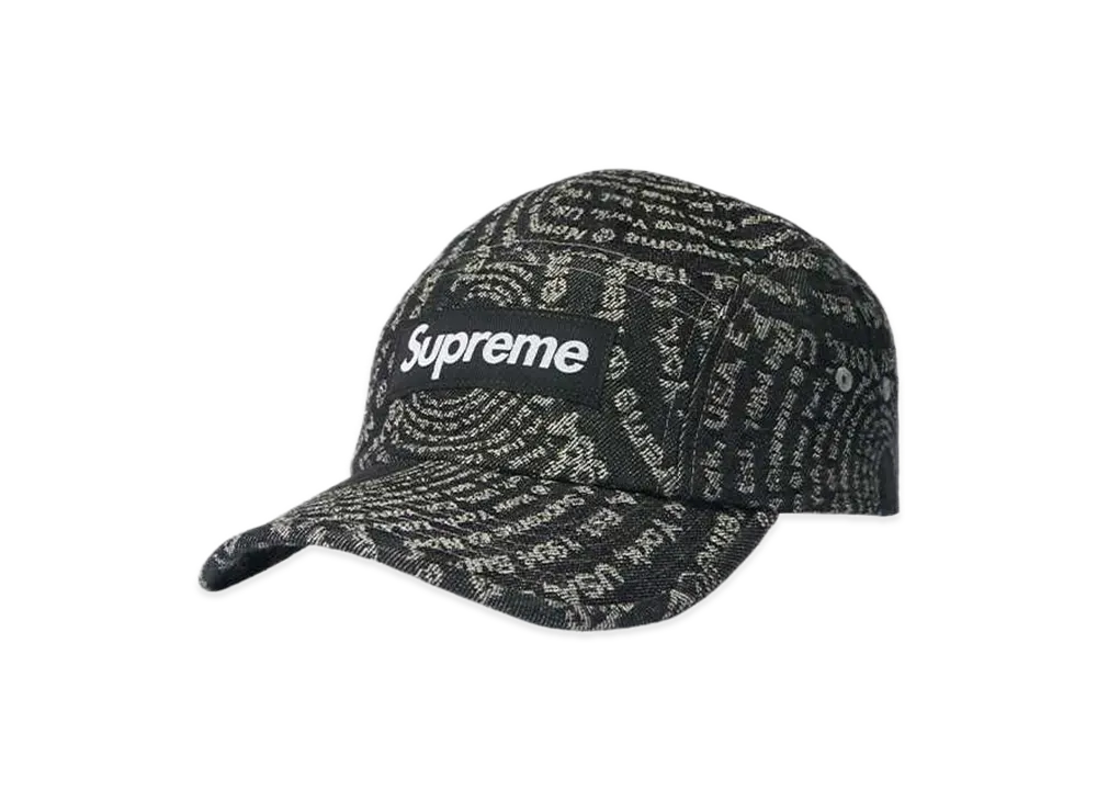 Supreme Circles Jacquard Denim Camp Cap "Black"