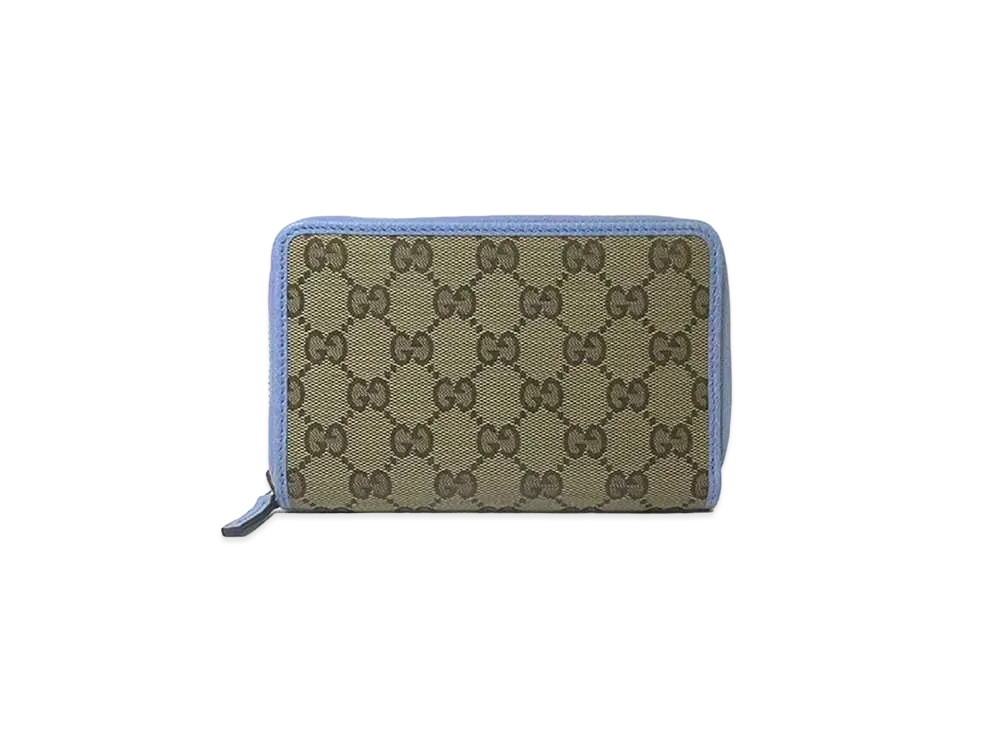 GUCCI GG Canvas Zip Around Wallet "Light blue"