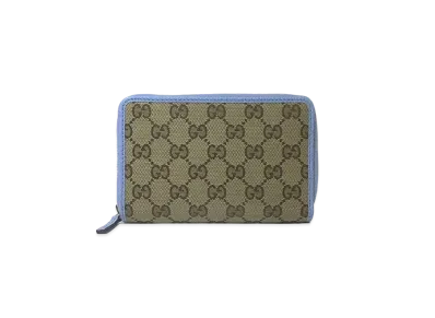 GUCCI GG Canvas Zip Around Wallet "Light blue"